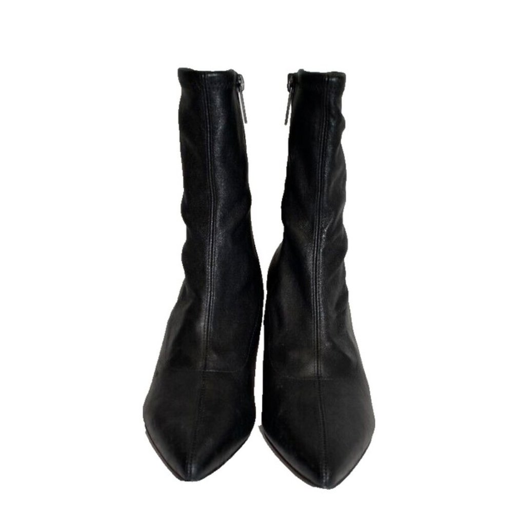 New! Veronica Beard Lexi Stiletto Pointy Toe Sock Bootie 9M Black Leather DD377 - Picture 5 of 7